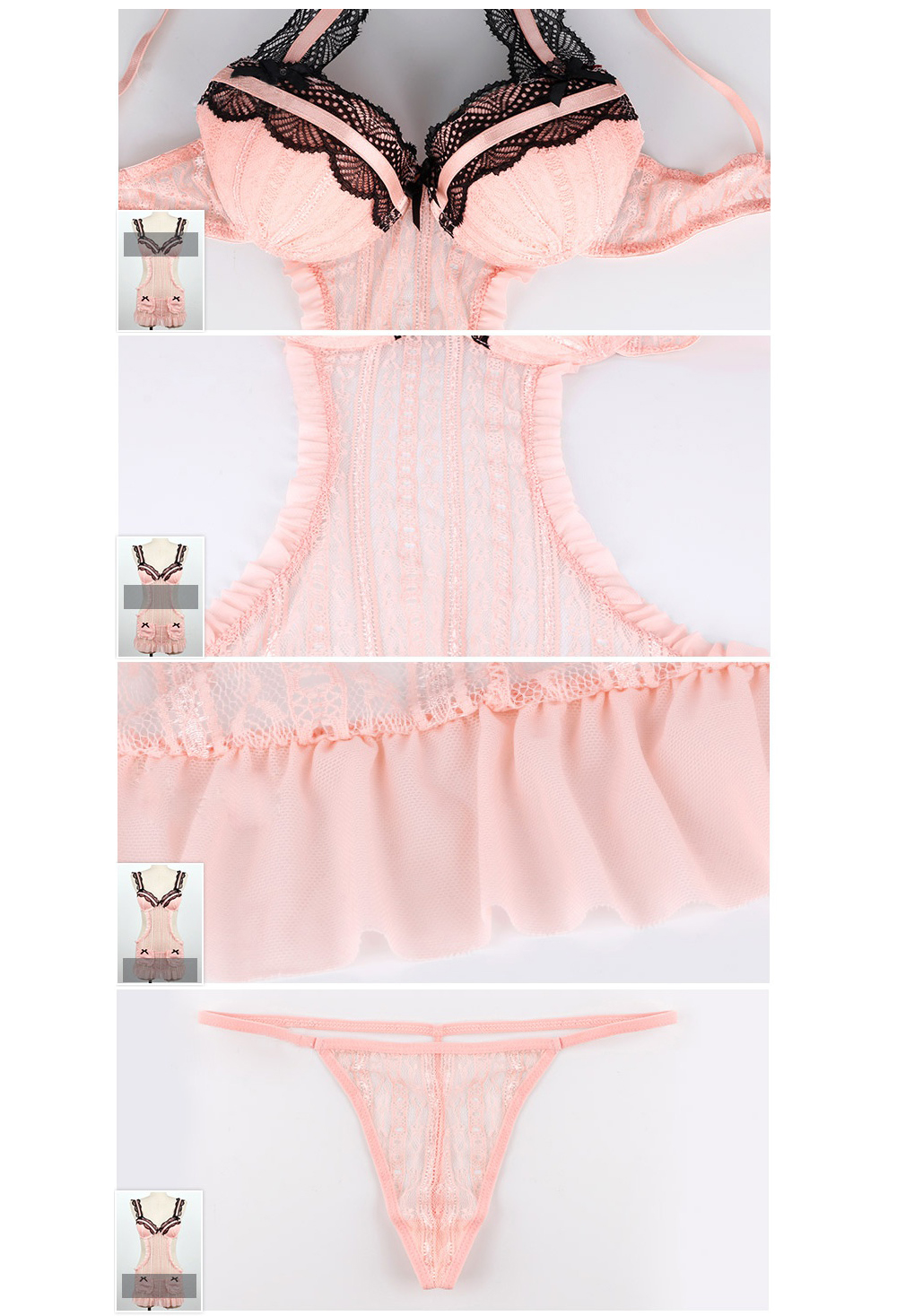 Lovely event sexy slip lingerie, lace netting apro