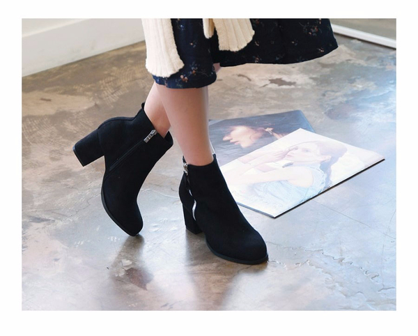 Zipper Point Suede angle Women 20s Wintery Skinny 