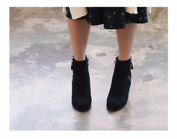 Zipper Point Suede angle Women 20s Wintery Skinny 