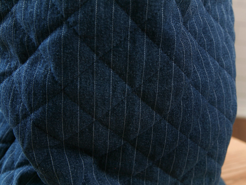 Denim Quilted Stripe Eco Bag Shoulder Bag Durable 