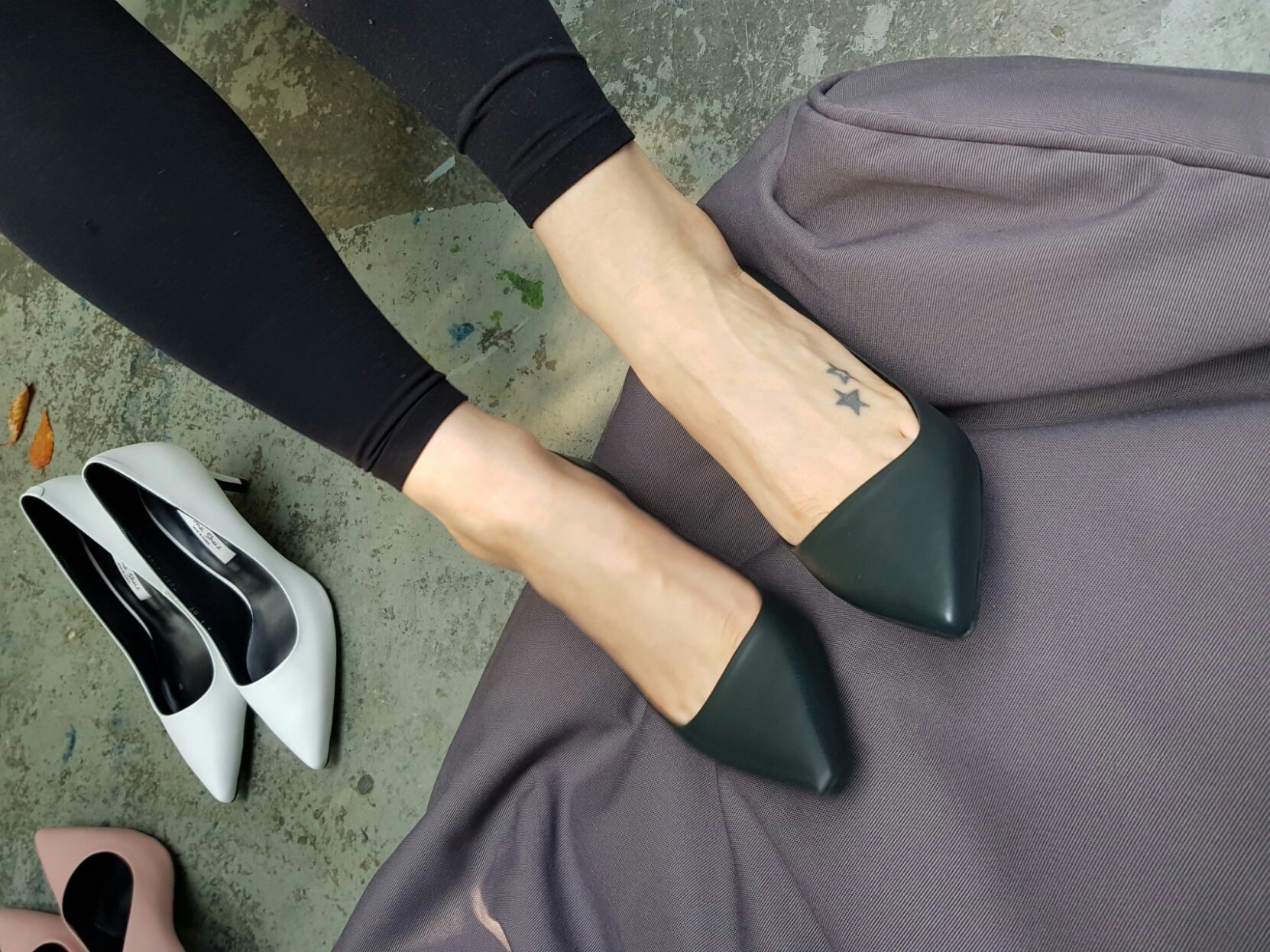 Sun cowhide handmade basic pumps 7color simple sho