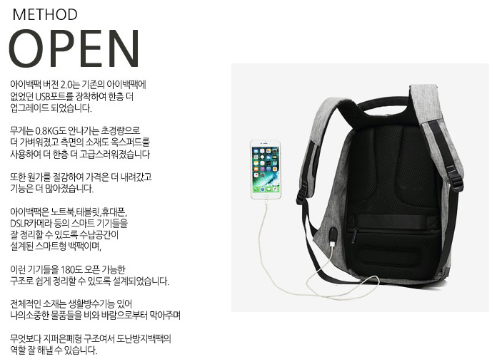 Antitheft Backpack Carrier Connection Bag 3color T