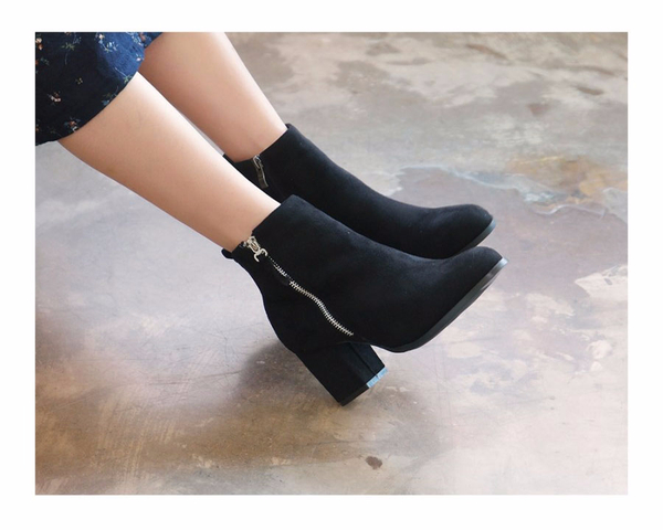 Zipper Point Suede angle Women 20s Wintery Skinny 