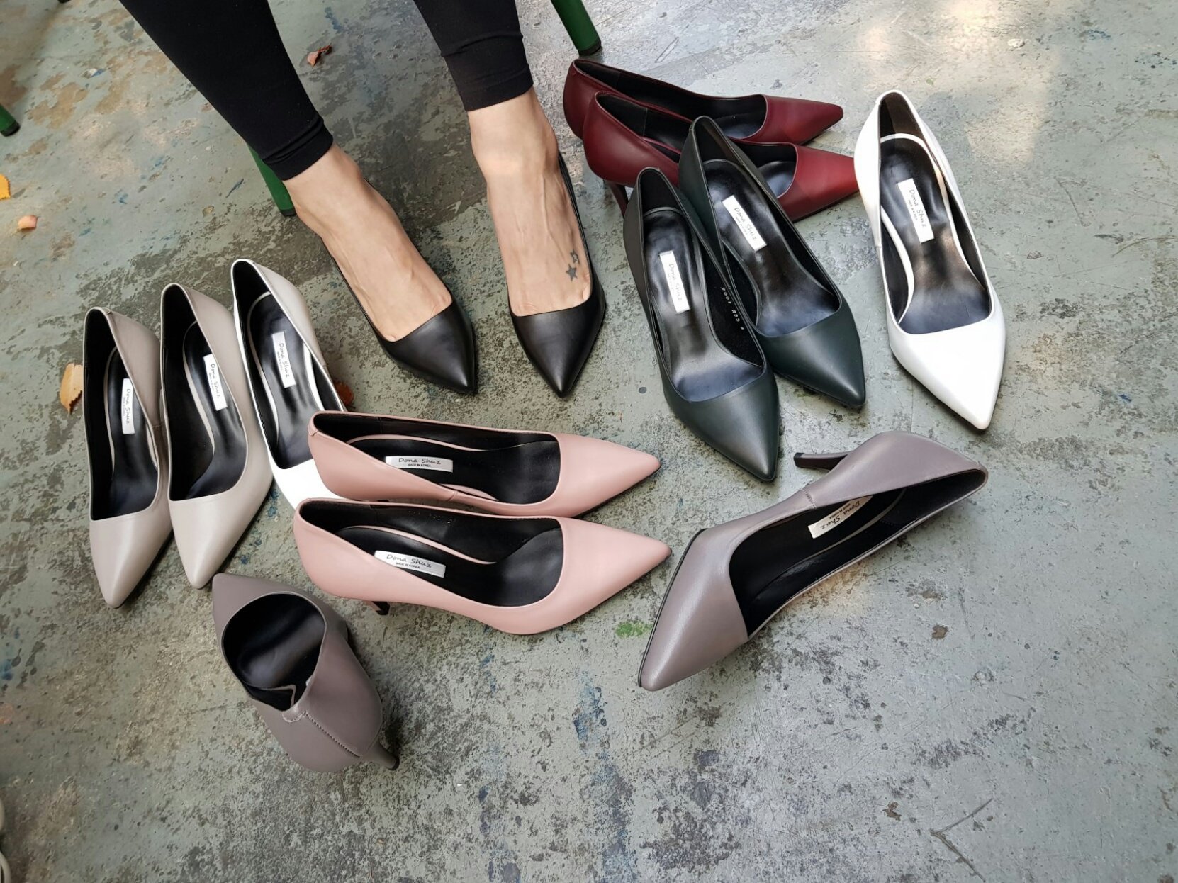 Sun cowhide handmade basic pumps 7color simple sho