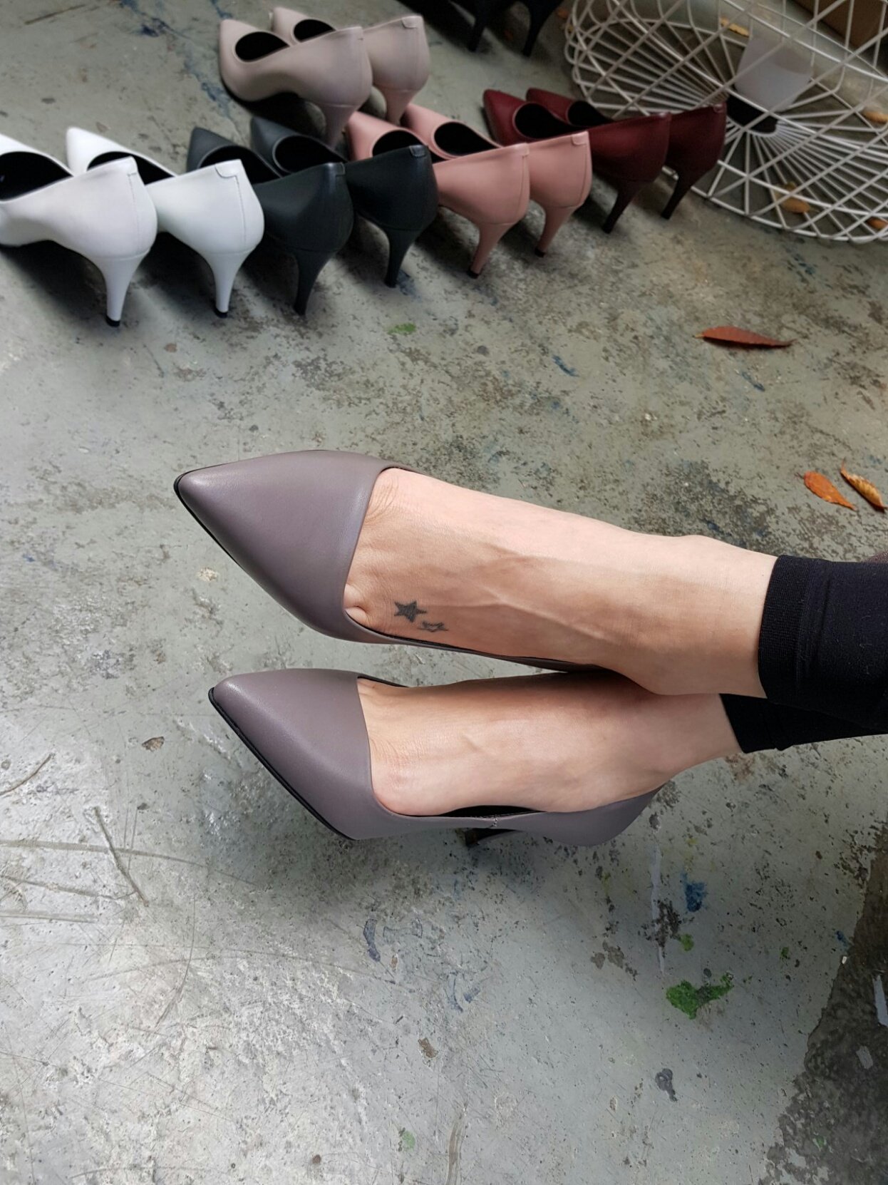 Sun cowhide handmade basic pumps 7color simple sho