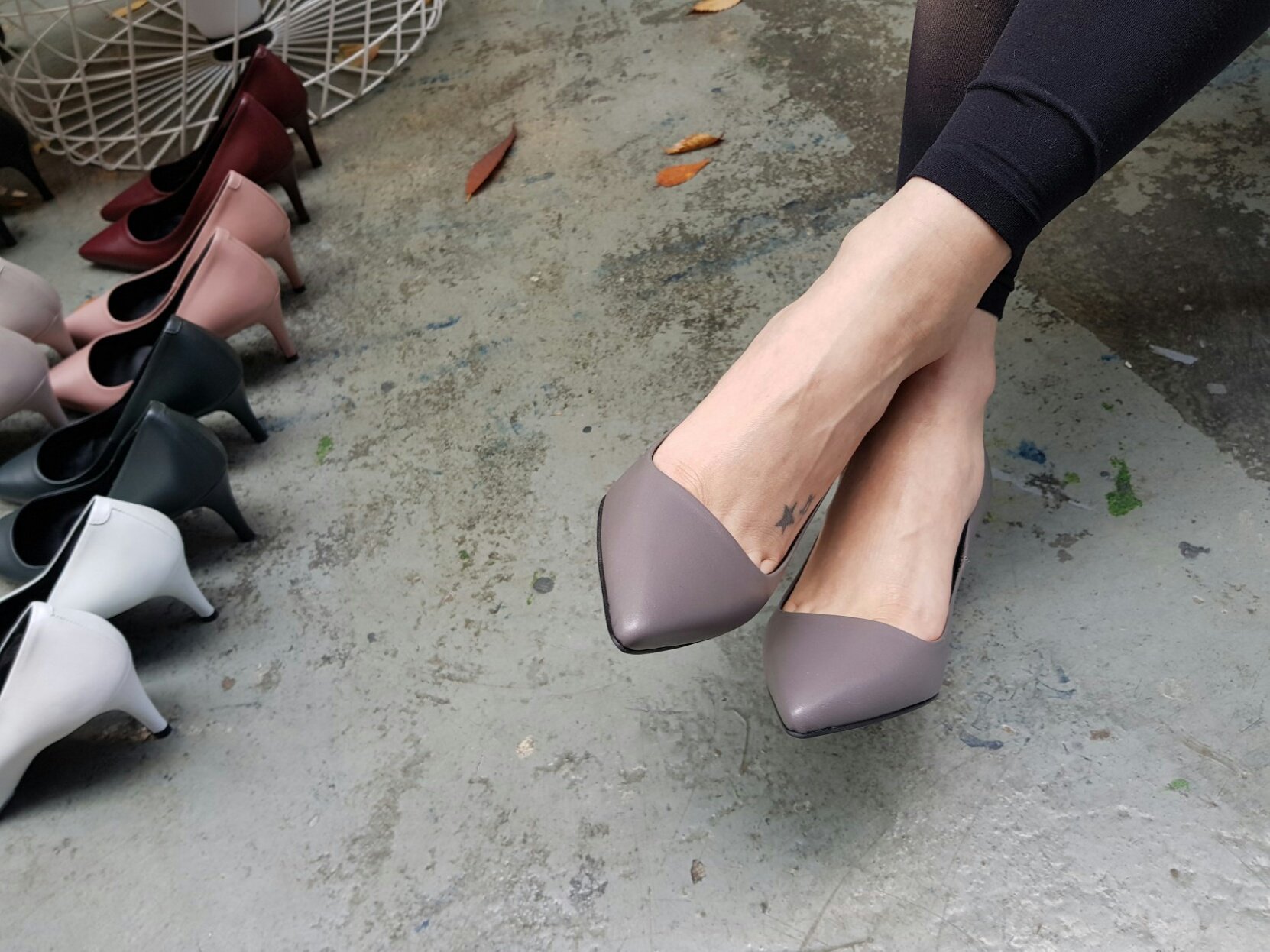 Sun cowhide handmade basic pumps 7color simple sho