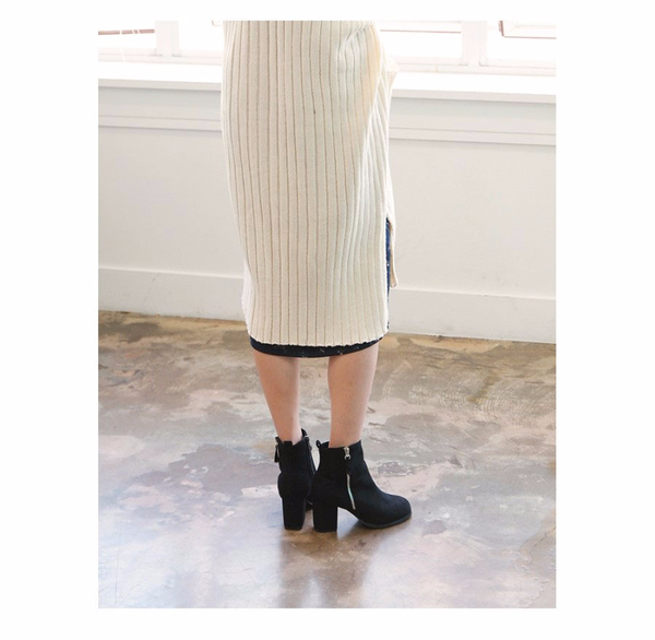 Zipper Point Suede angle Women 20s Wintery Skinny 