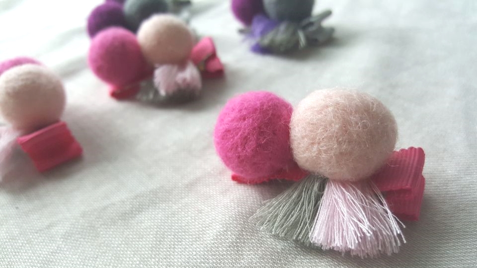 Hair Accessories Tassel Wool Ball Tongue Pin Toddl
