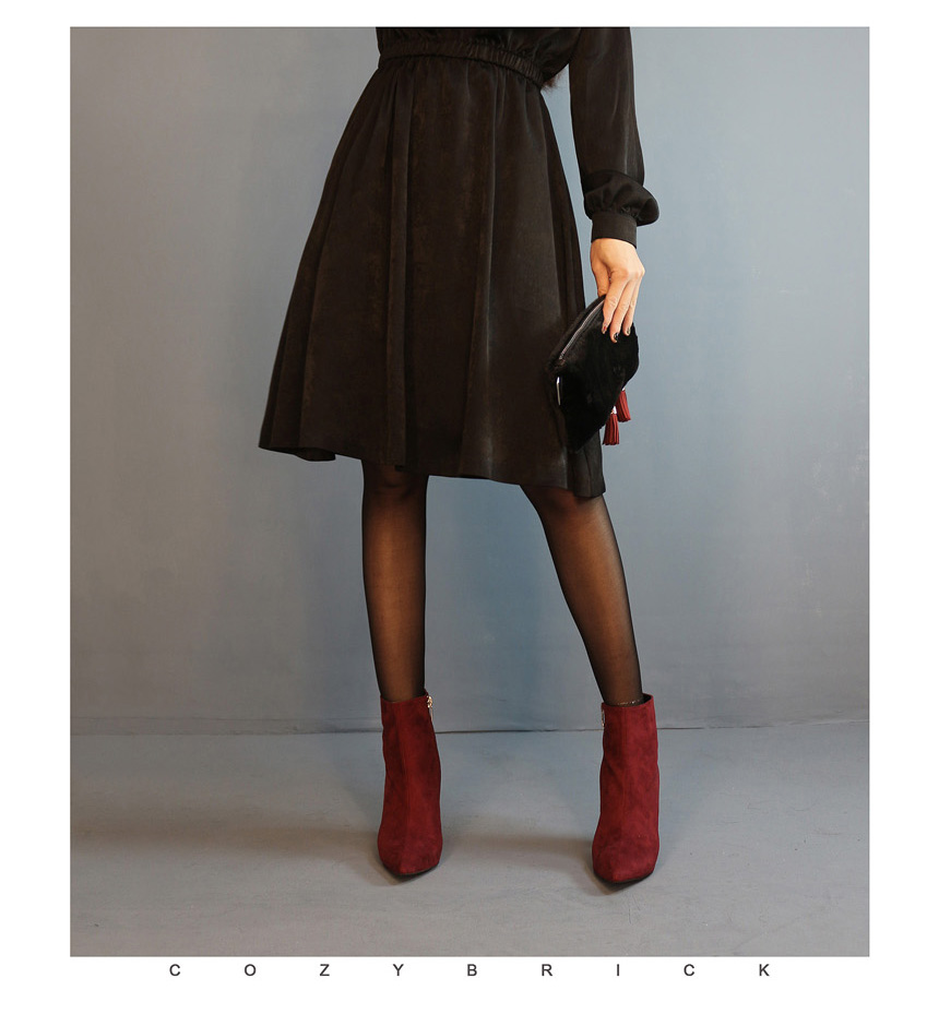 Cozy Brick Suede Ankle Ankle Boots 5color Women