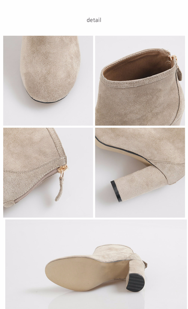 RN 7179 Suede high heel ankle boots A woman in her