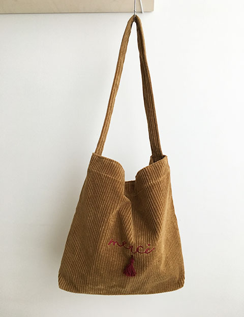 Cute shoulder bag casual college student corduroy 