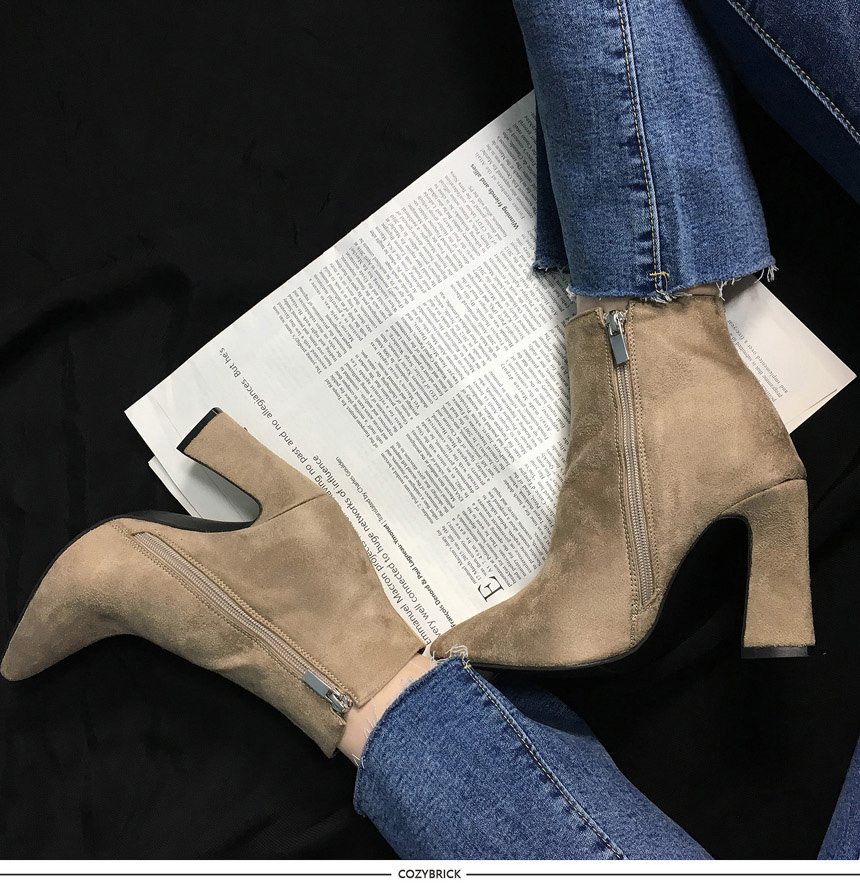 Cozy Brick Suede Ankle Ankle Boots 5color Women