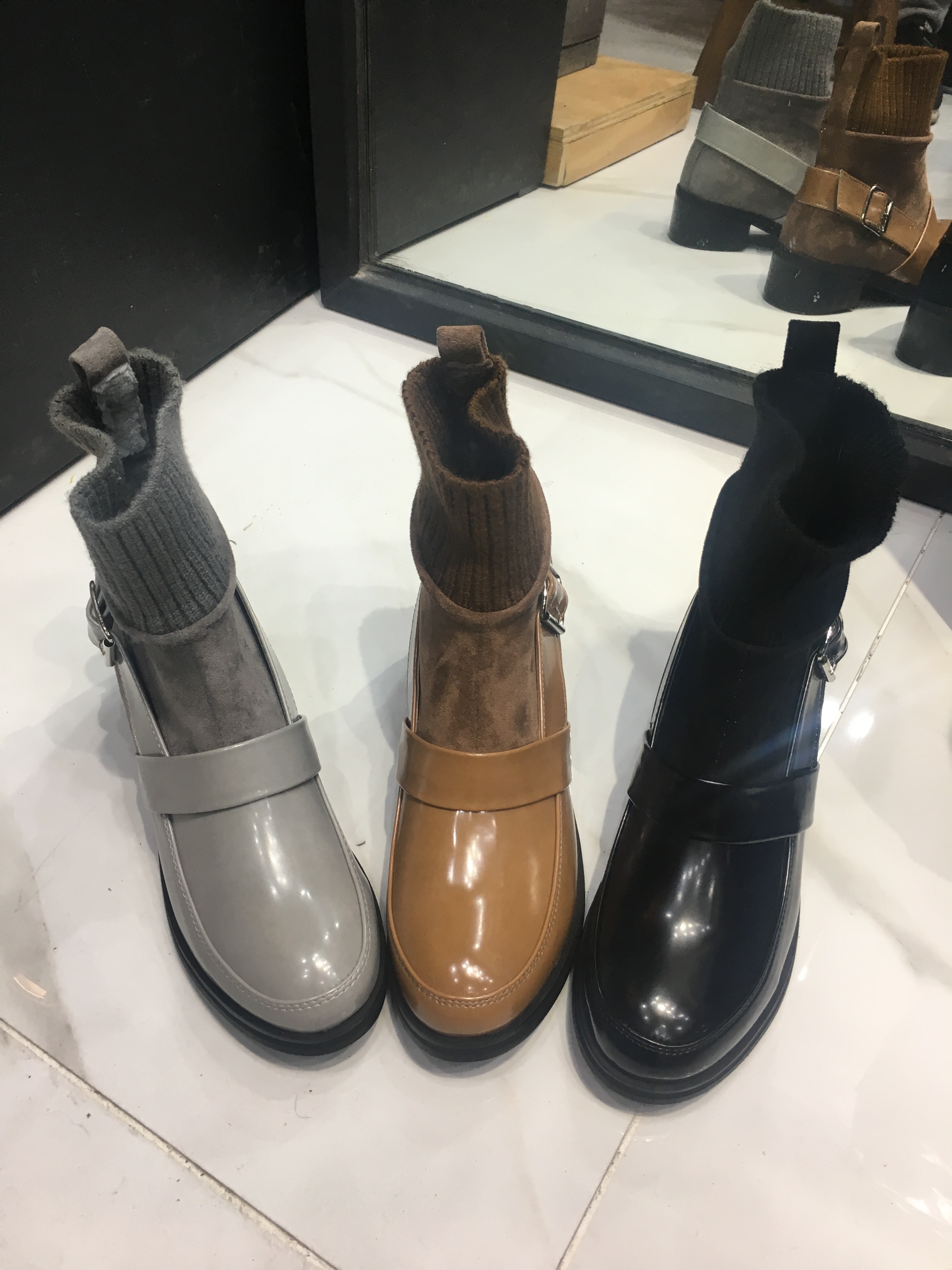 Knit Angle Boots 2017FW Autumn Brand Boots Skinny 