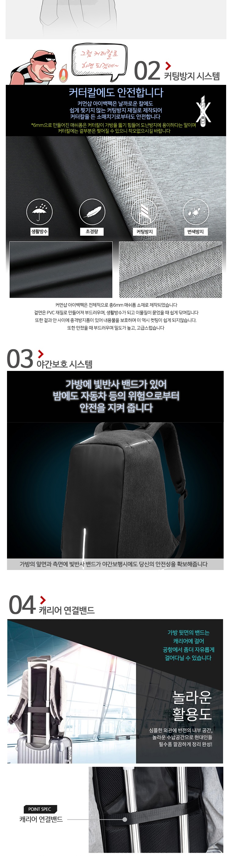 Carrier Bags Antitheft Backpack 3color Travel Assi