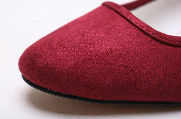 Mourning Suede Middle Heel Pumps 4cm Tongue Women 