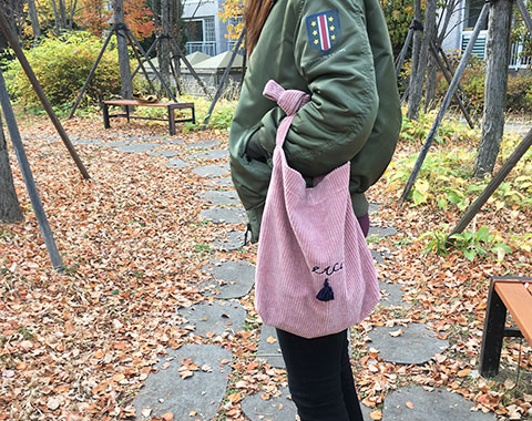 Cute shoulder bag casual college student corduroy 