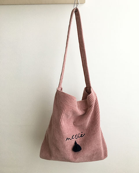Cute shoulder bag casual college student corduroy 