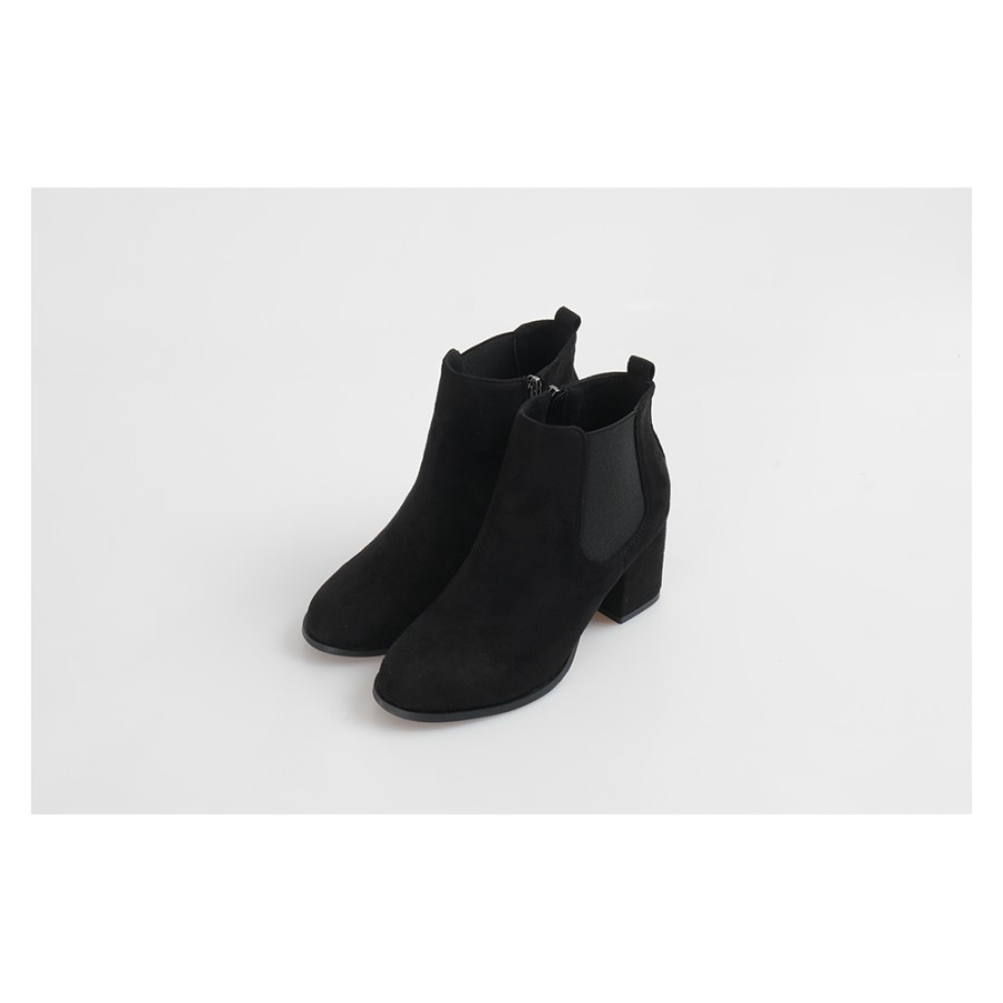 Suede Bending Angle Boots Heel 7cm Ankle Middle He