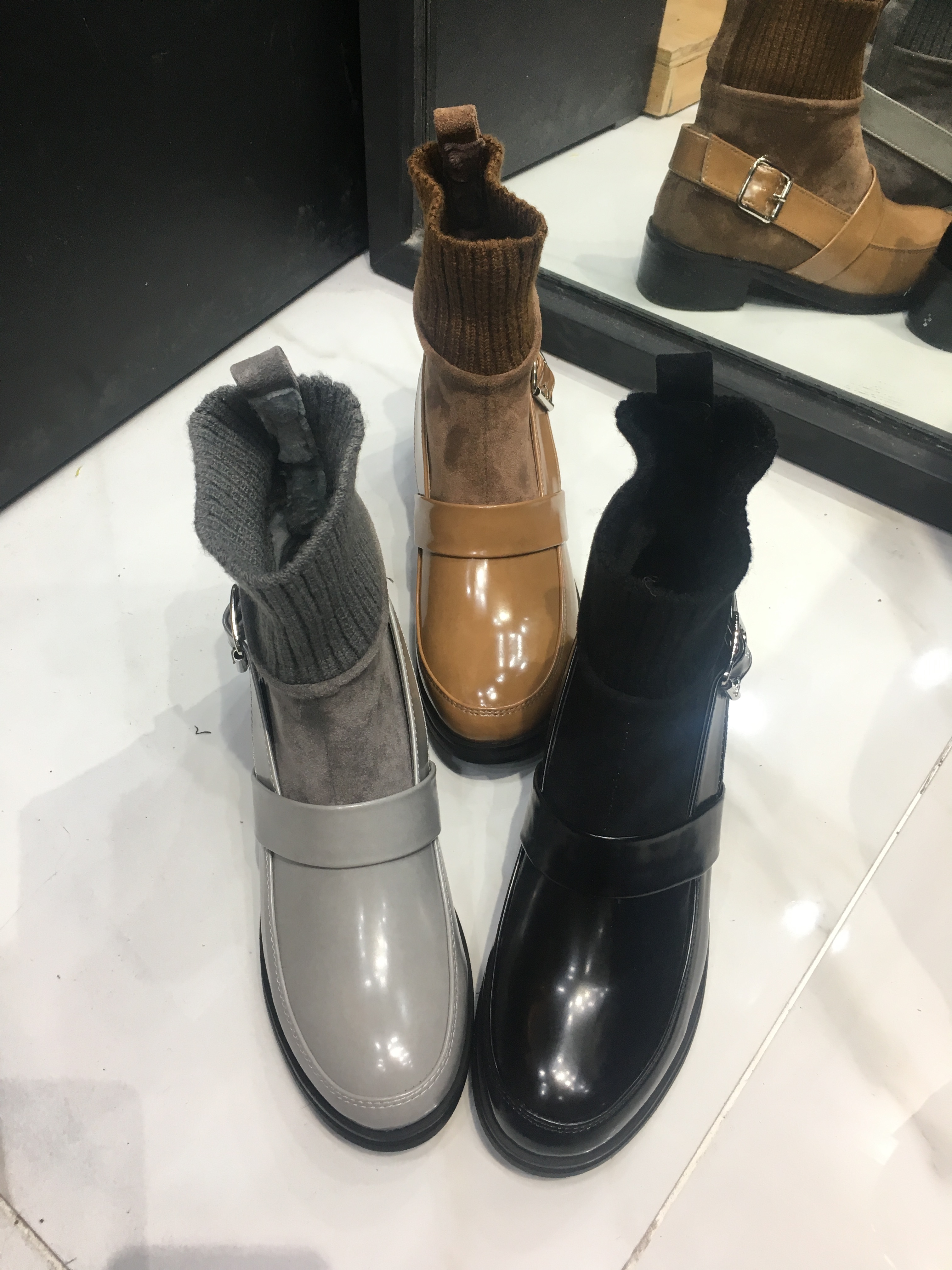 Knit Angle Boots 2017FW Autumn Brand Boots Skinny 