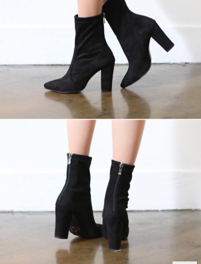 Suede Span Angle Boots 9CM PI9021 Daily Lining Bru