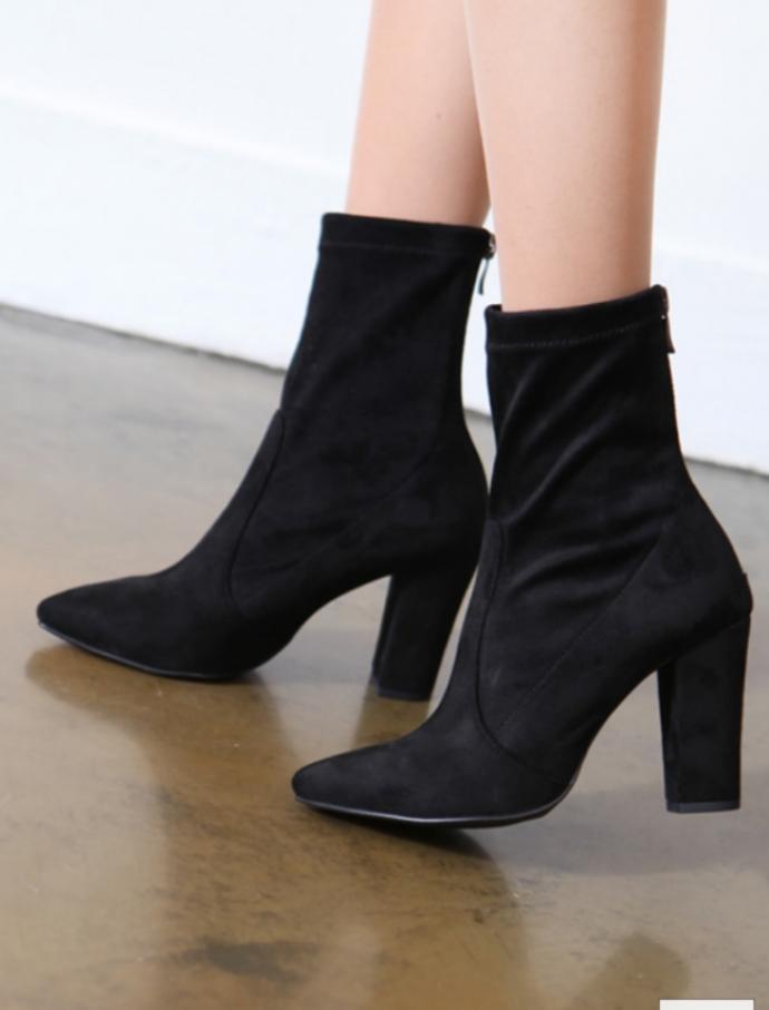 Suede Span Angle Boots 9CM PI9021 Daily Lining Bru