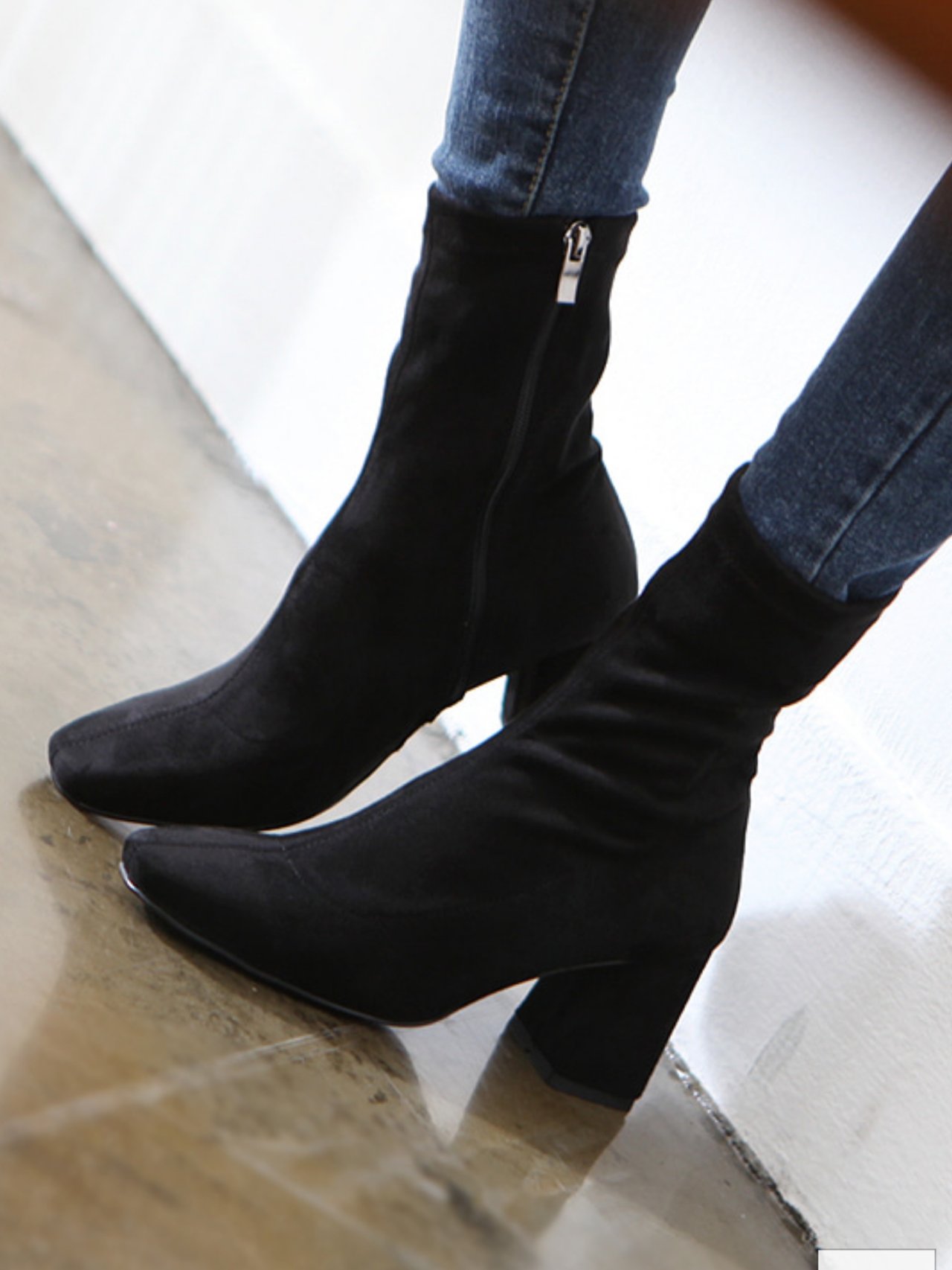 Suede Span Angle Boots PI7083 Women's Daily 7CM