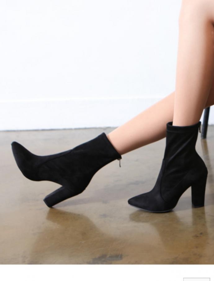 Suede Span Angle Boots 9CM PI9021 Daily Lining Bru