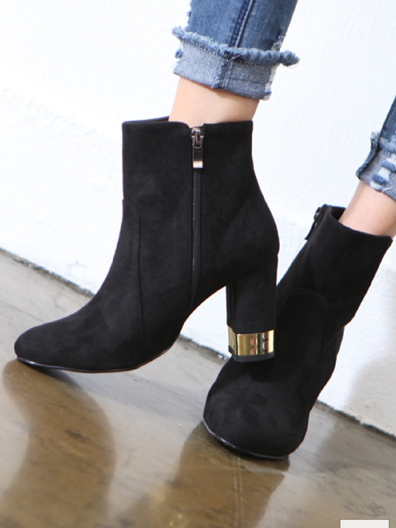 Suede Feather Ankle Boots 8CM PI8096 Daily Decorat