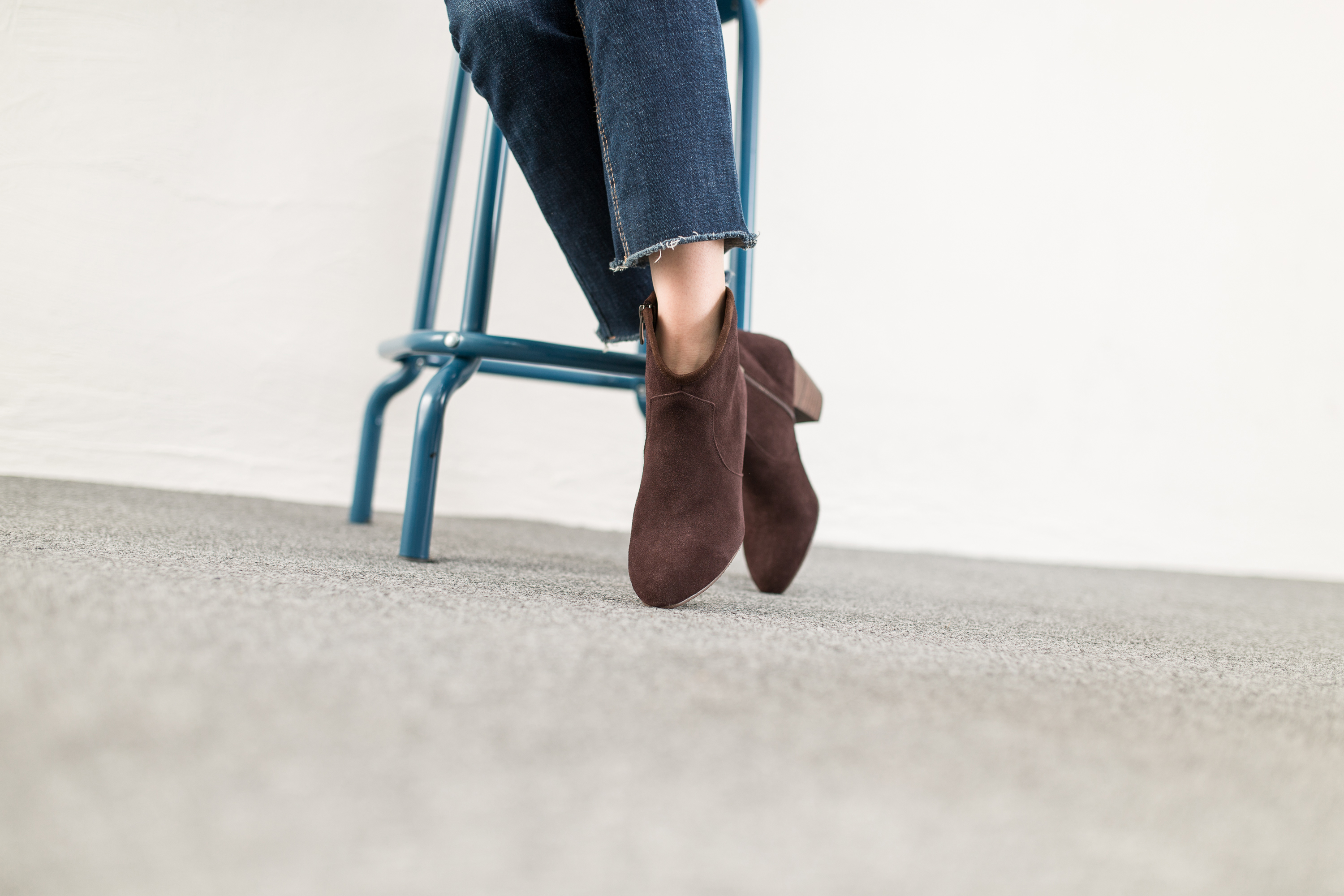 Michon Suede Angle Boots 6.0cm 3color Cute, sporty