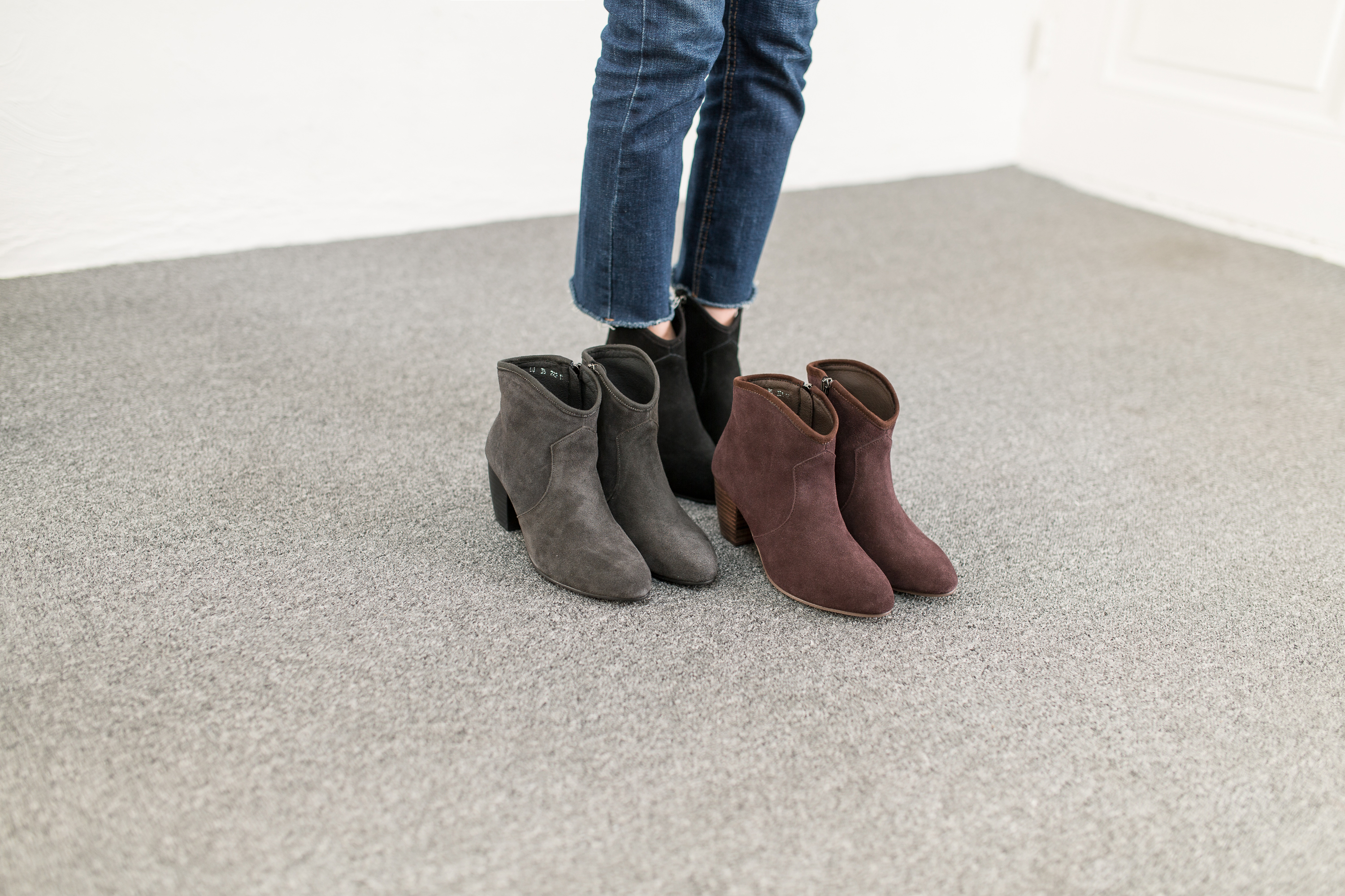 Michon Suede Angle Boots 6.0cm 3color Cute, sporty