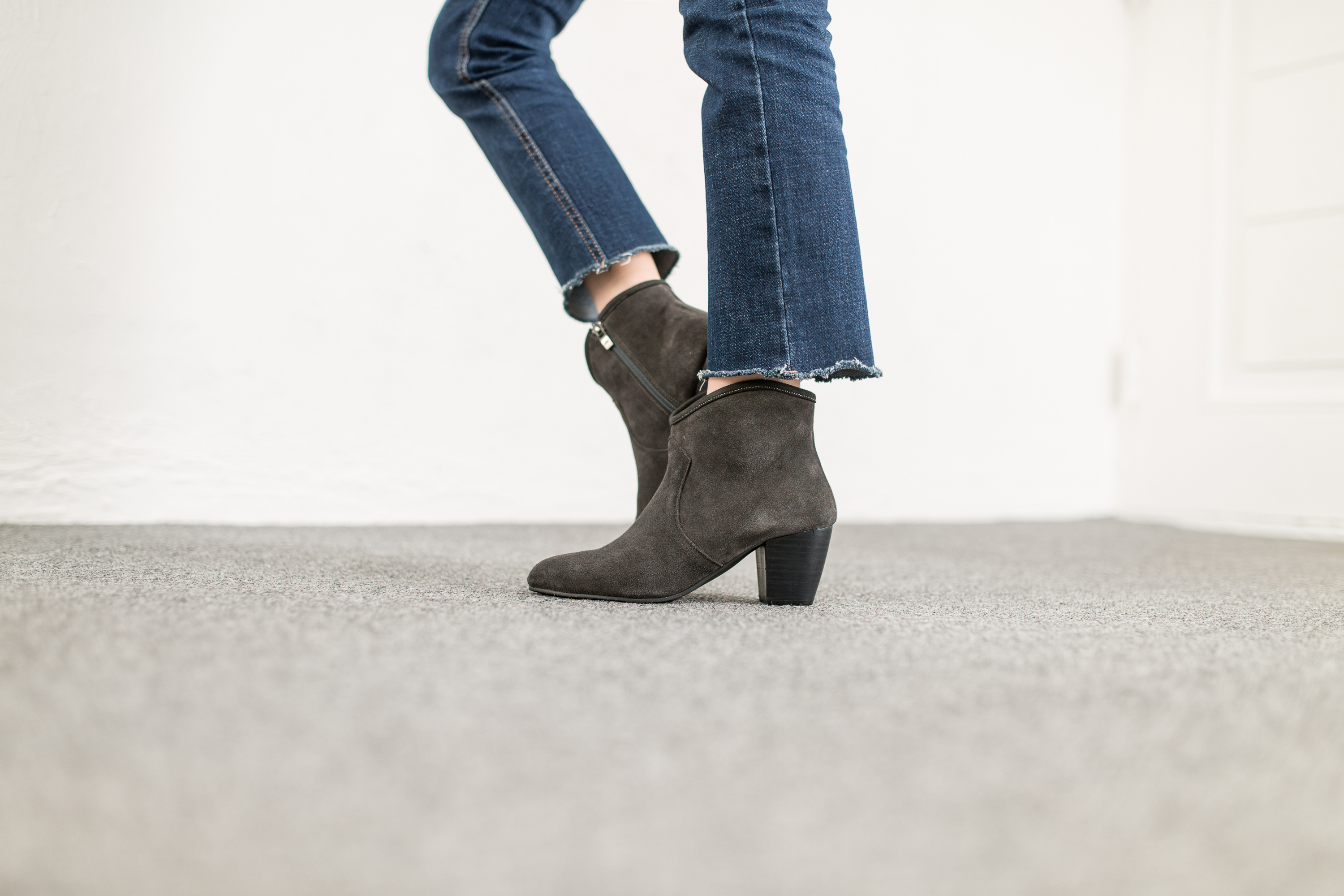 Michon Suede Angle Boots 6.0cm 3color Cute, sporty