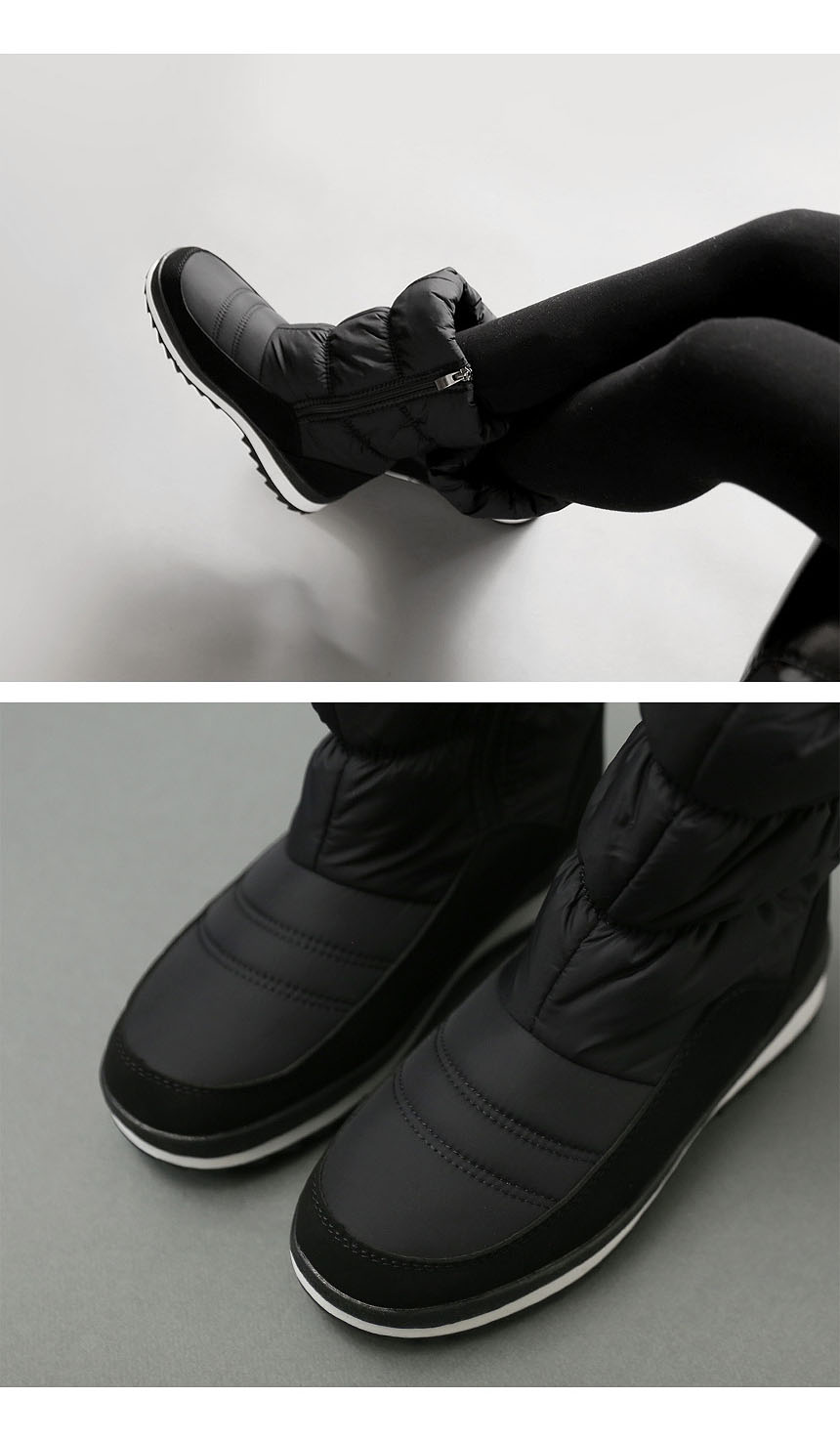 Zipper closure middle padded boots 2.5cm Women'