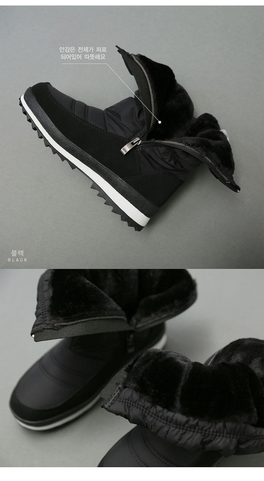 Zipper closure middle padded boots 2.5cm Women'