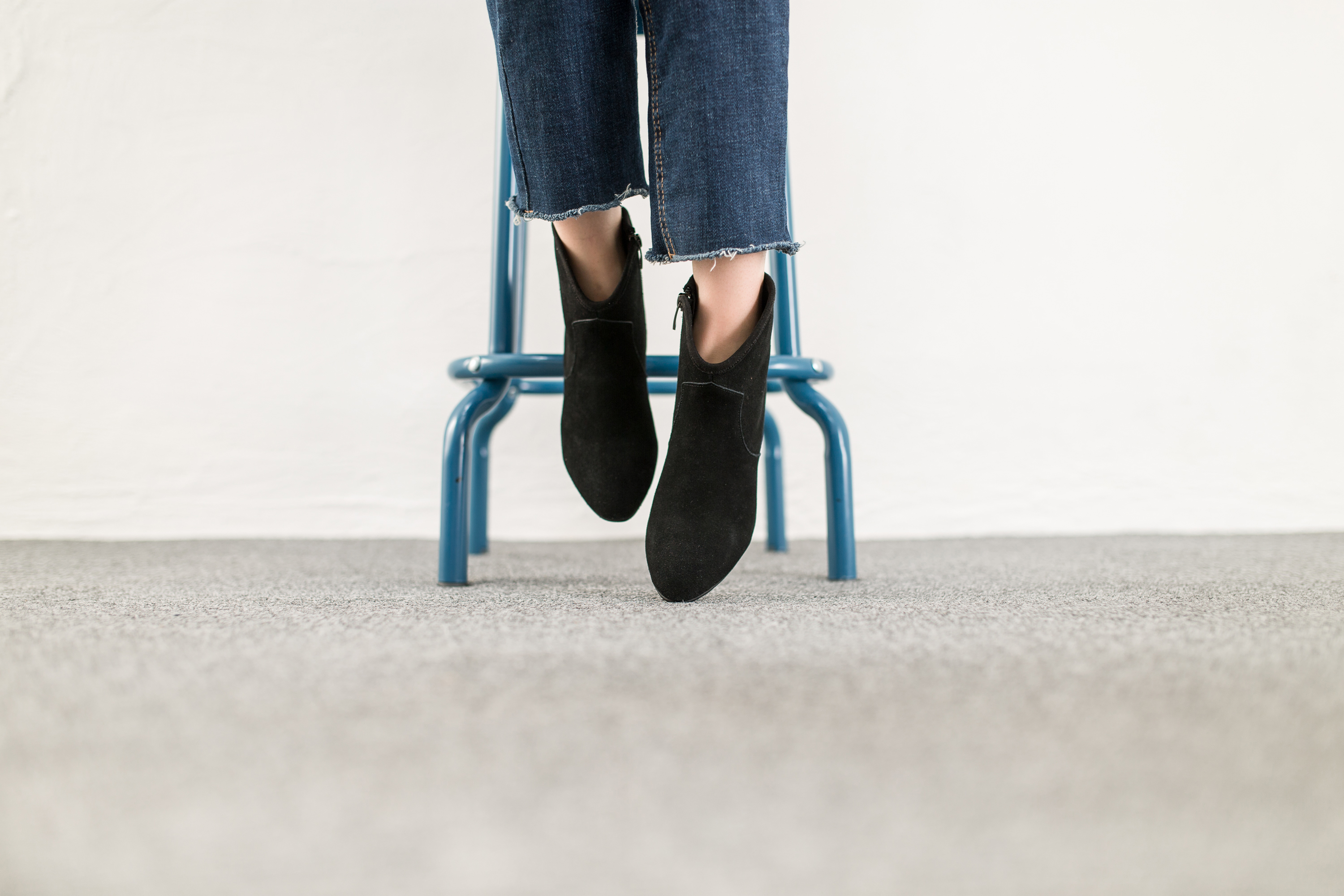 Michon Suede Angle Boots 6.0cm 3color Cute, sporty