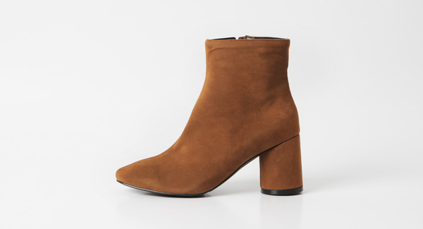 Mimein suede round nose toe angle booty boots 7cm 