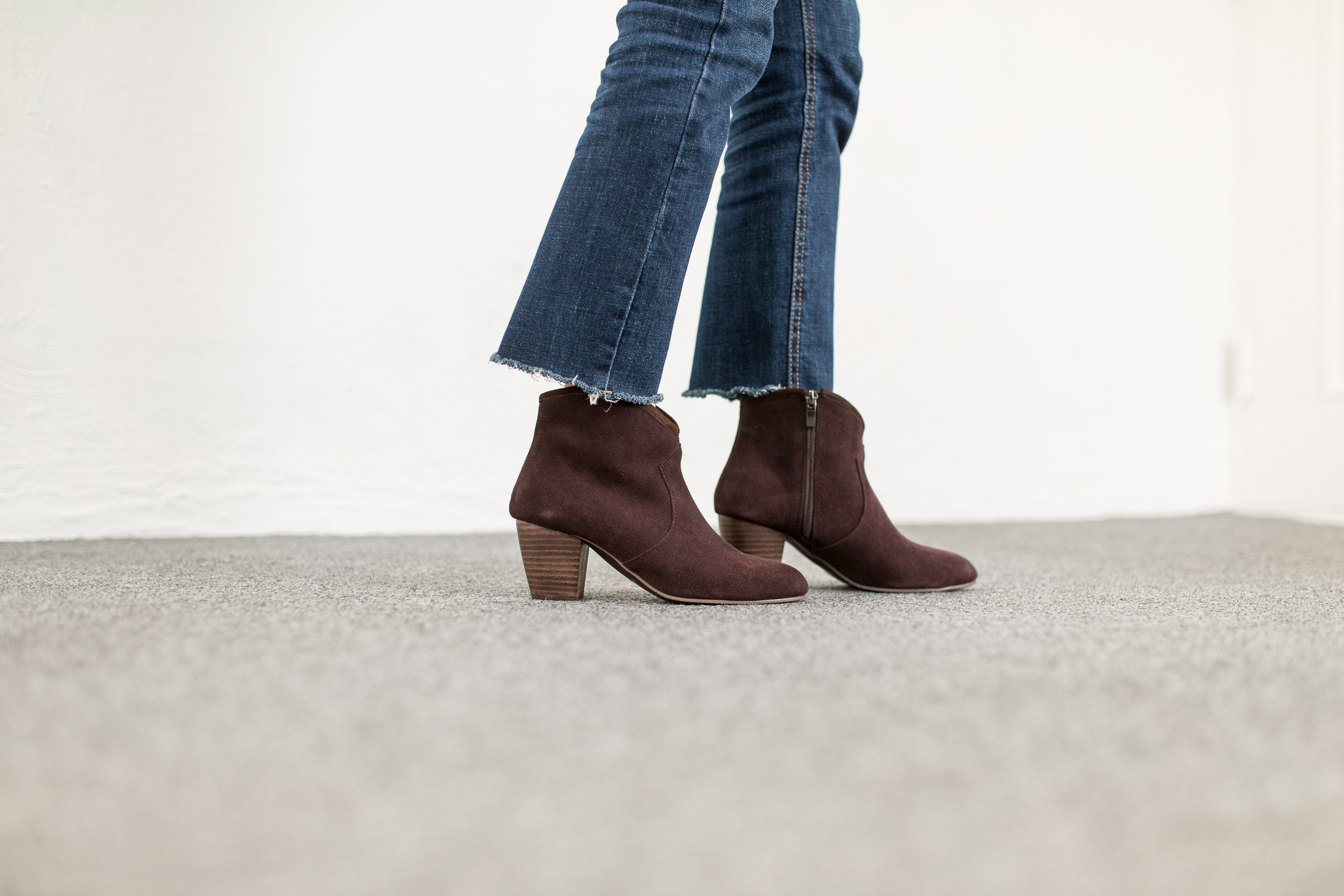 Michon Suede Angle Boots 6.0cm 3color Cute, sporty