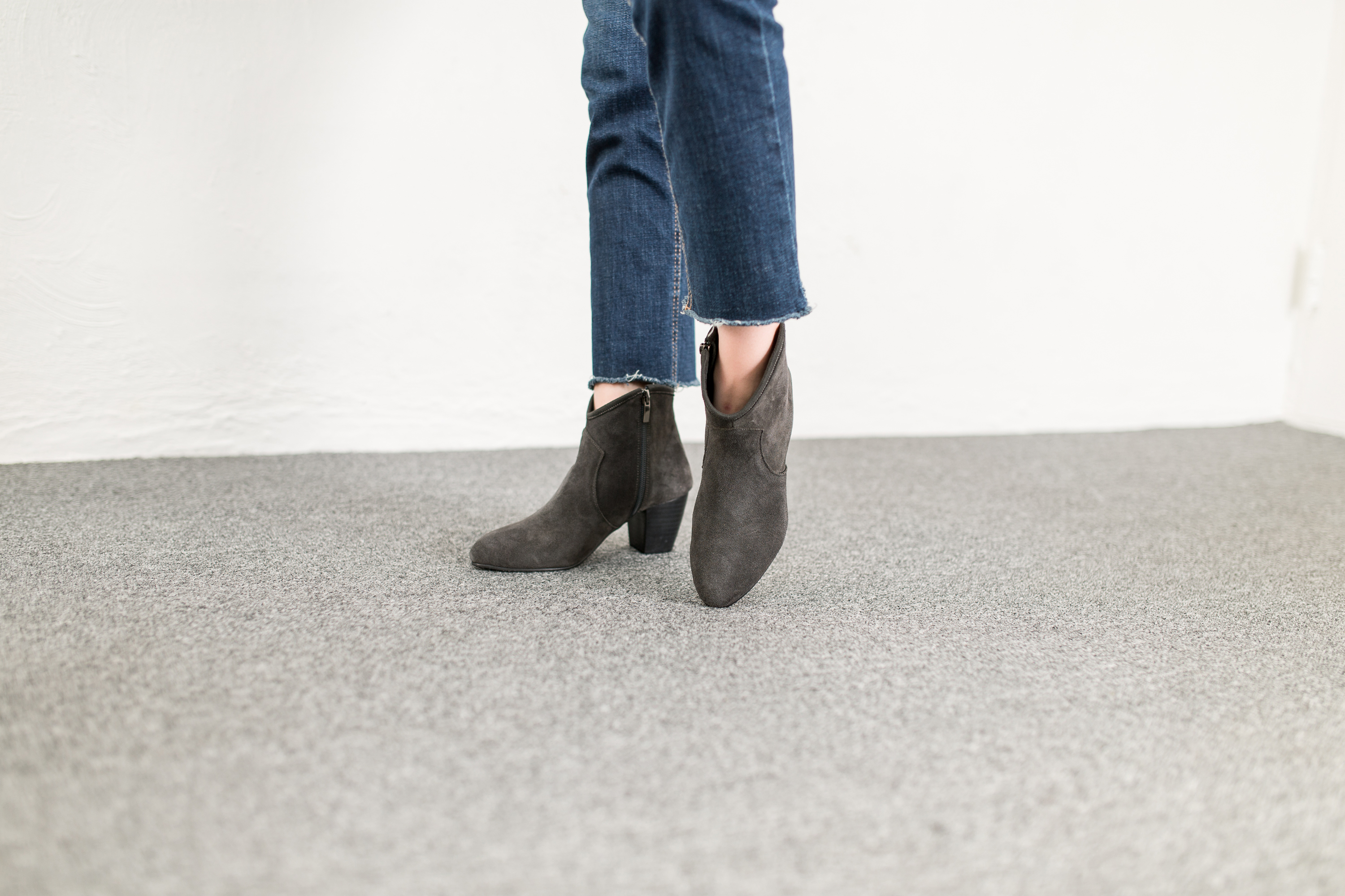 Michon Suede Angle Boots 6.0cm 3color Cute, sporty