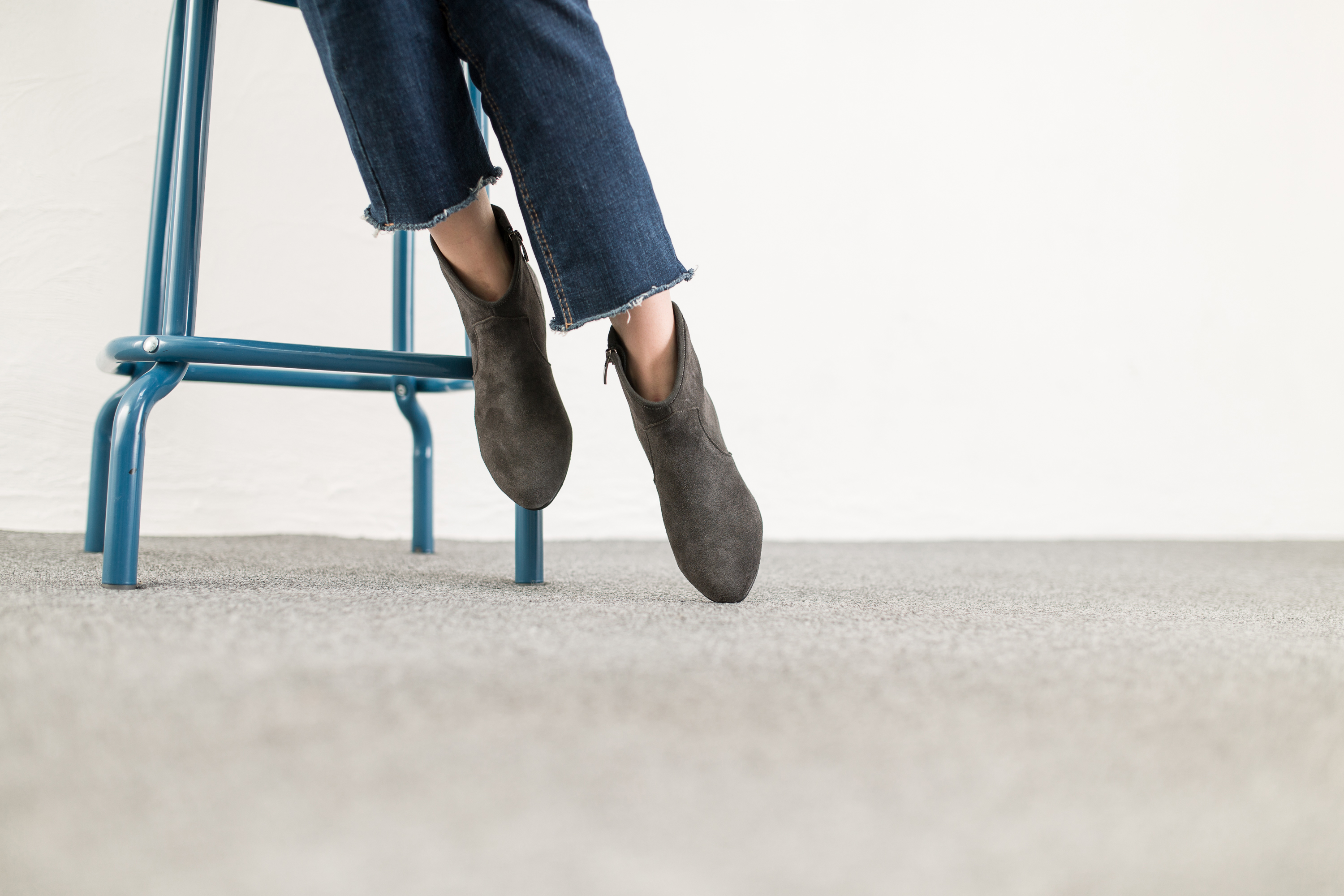 Michon Suede Angle Boots 6.0cm 3color Cute, sporty