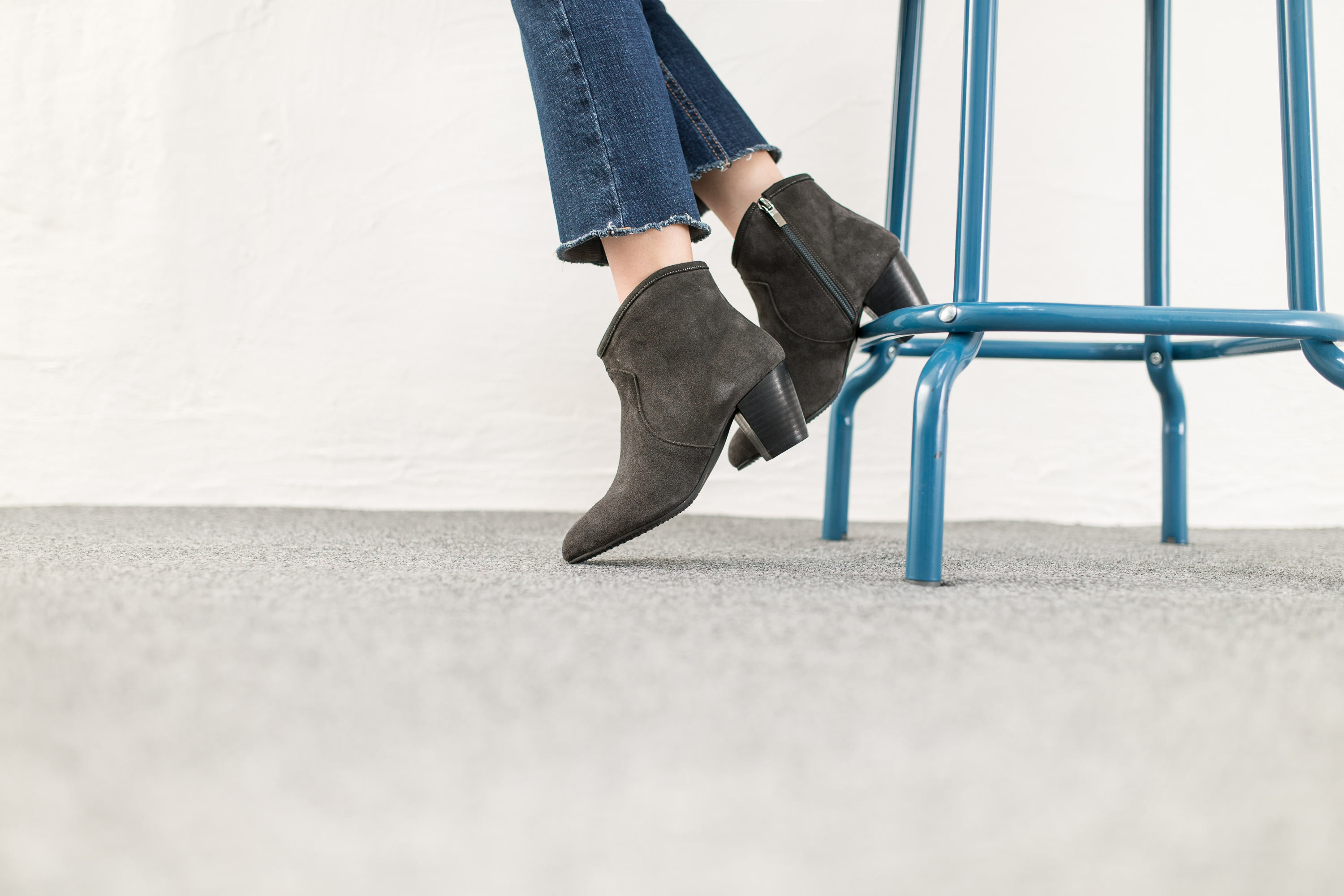 Michon Suede Angle Boots 6.0cm 3color Cute, sporty