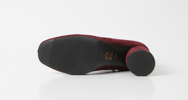 Mimein suede round nose toe angle booty boots 7cm 