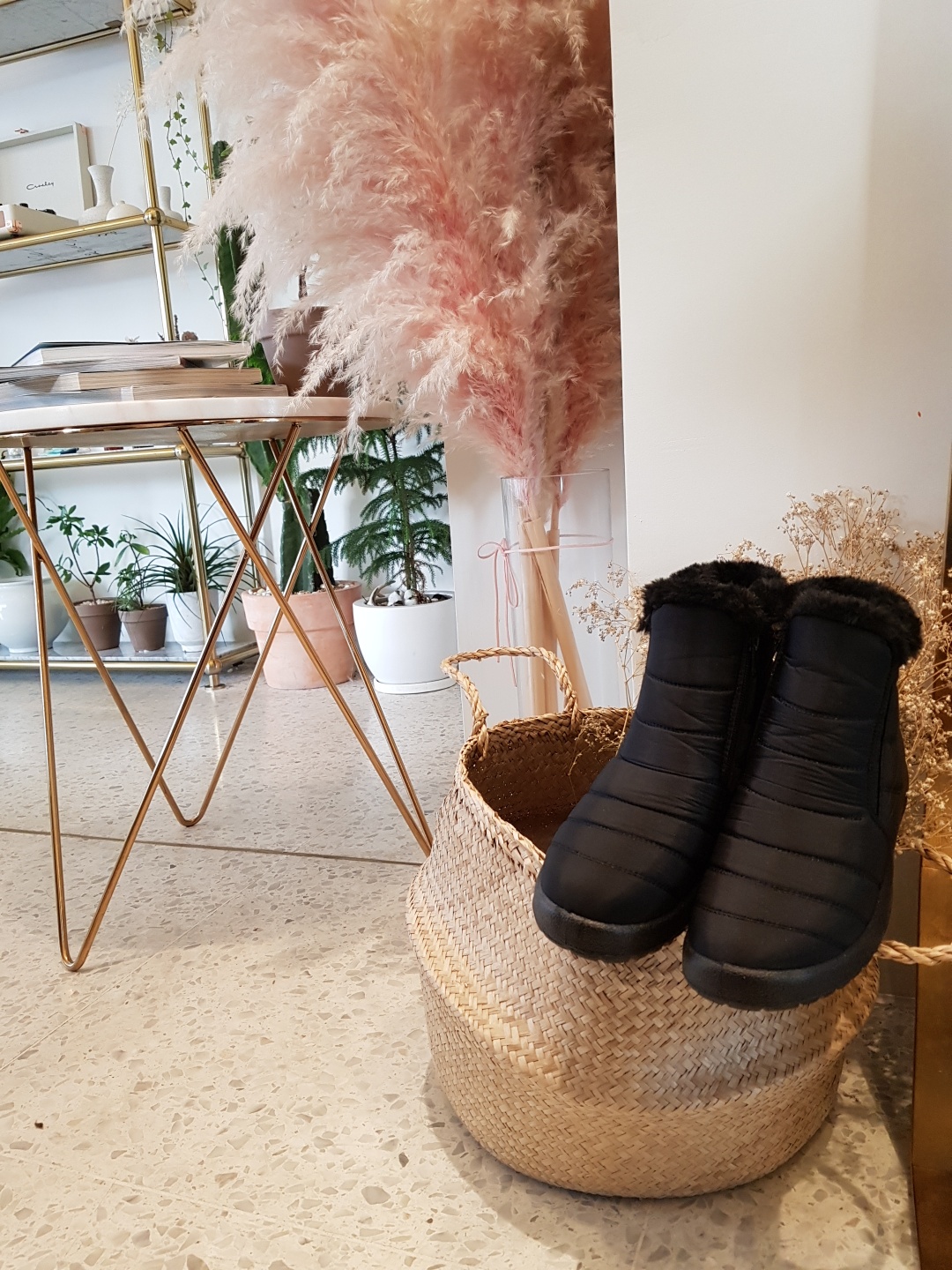 Warm padding boots winter shoes woman