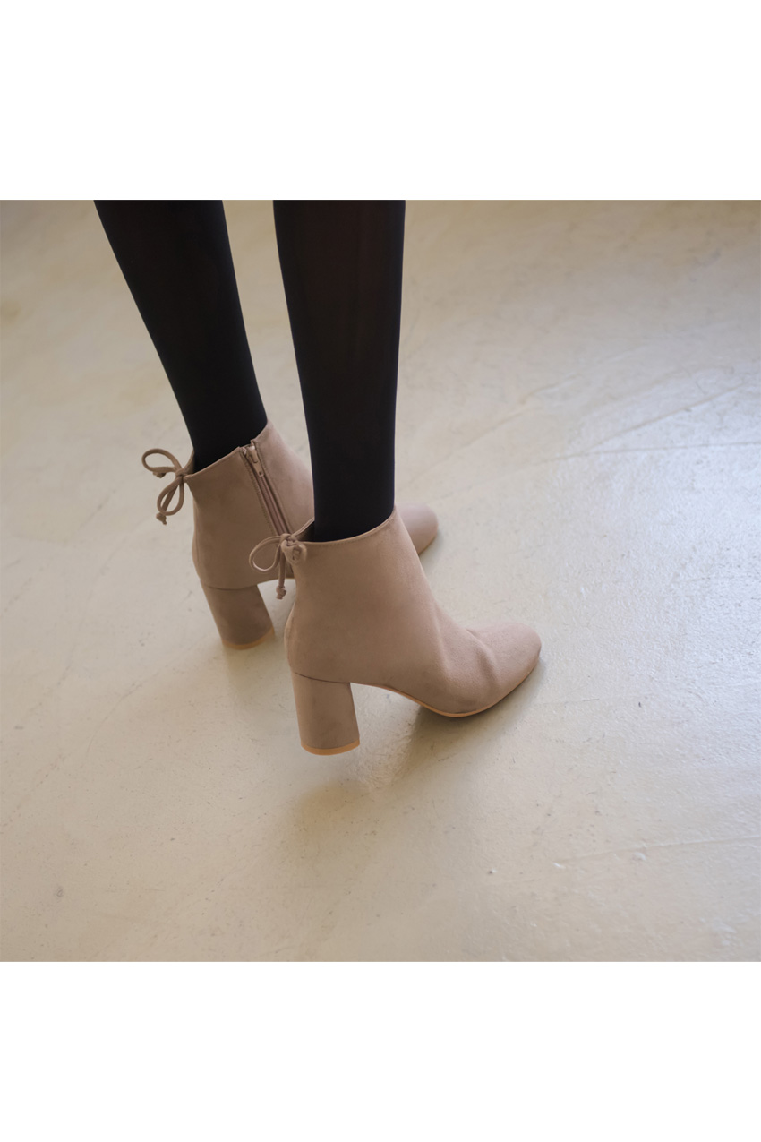 ak-8044 Suede Mini Ribbon Angle Boots 6.5cm 2color