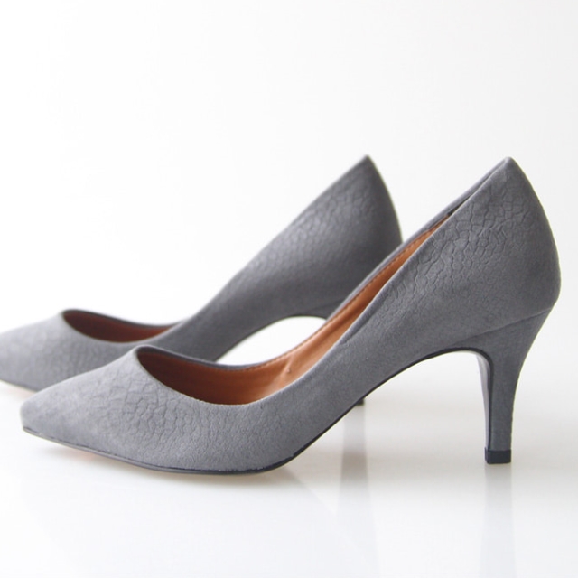 Mouton suede pumps 3cm flat, 7cm middle heel, 10cm