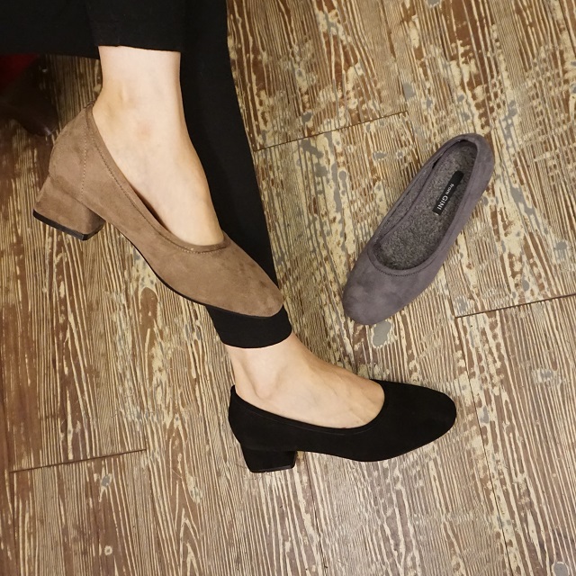 Lava 4cm Fleece Shoe Fur Lining Pumps Suede Winter