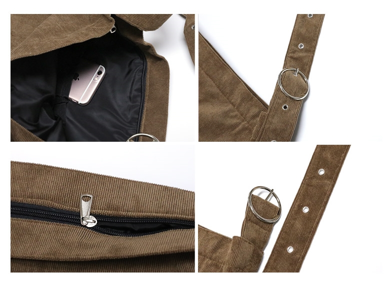 Winter Corduroy Eco Bag Backpack Women's Cross 