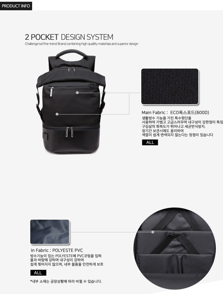 Travel Backpack Carrier Combined Bag Waterproof 3c