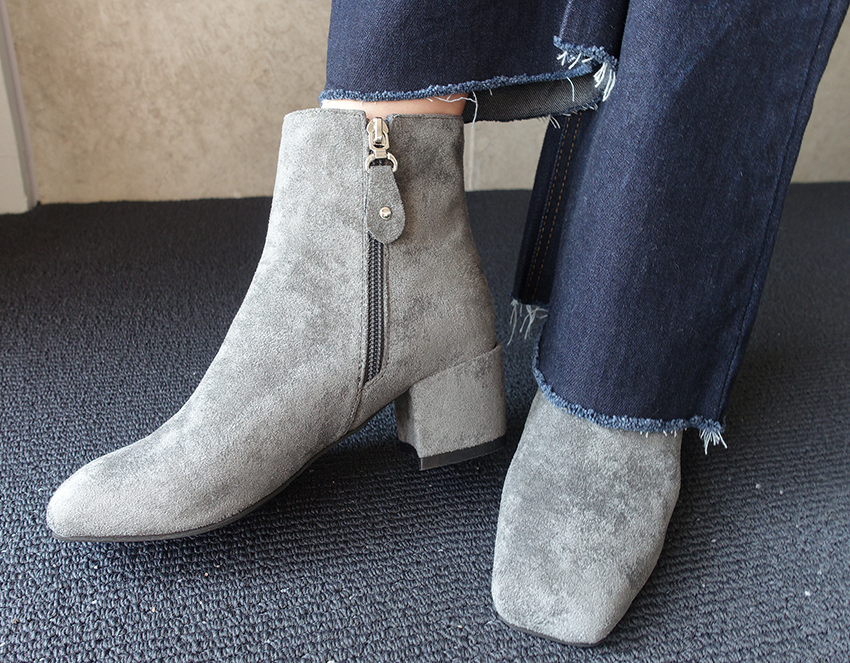 Middle-Heel Suede Angle Boots Cody Anchor Hill Win