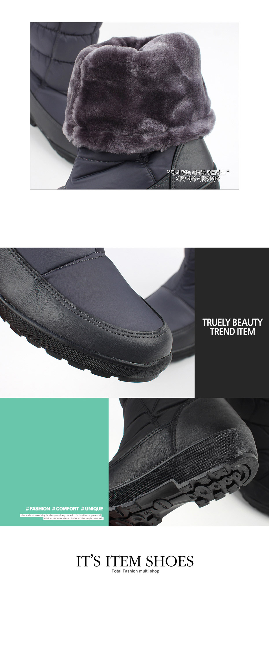 3.5cm warm lining padded boots ladies warm mood co
