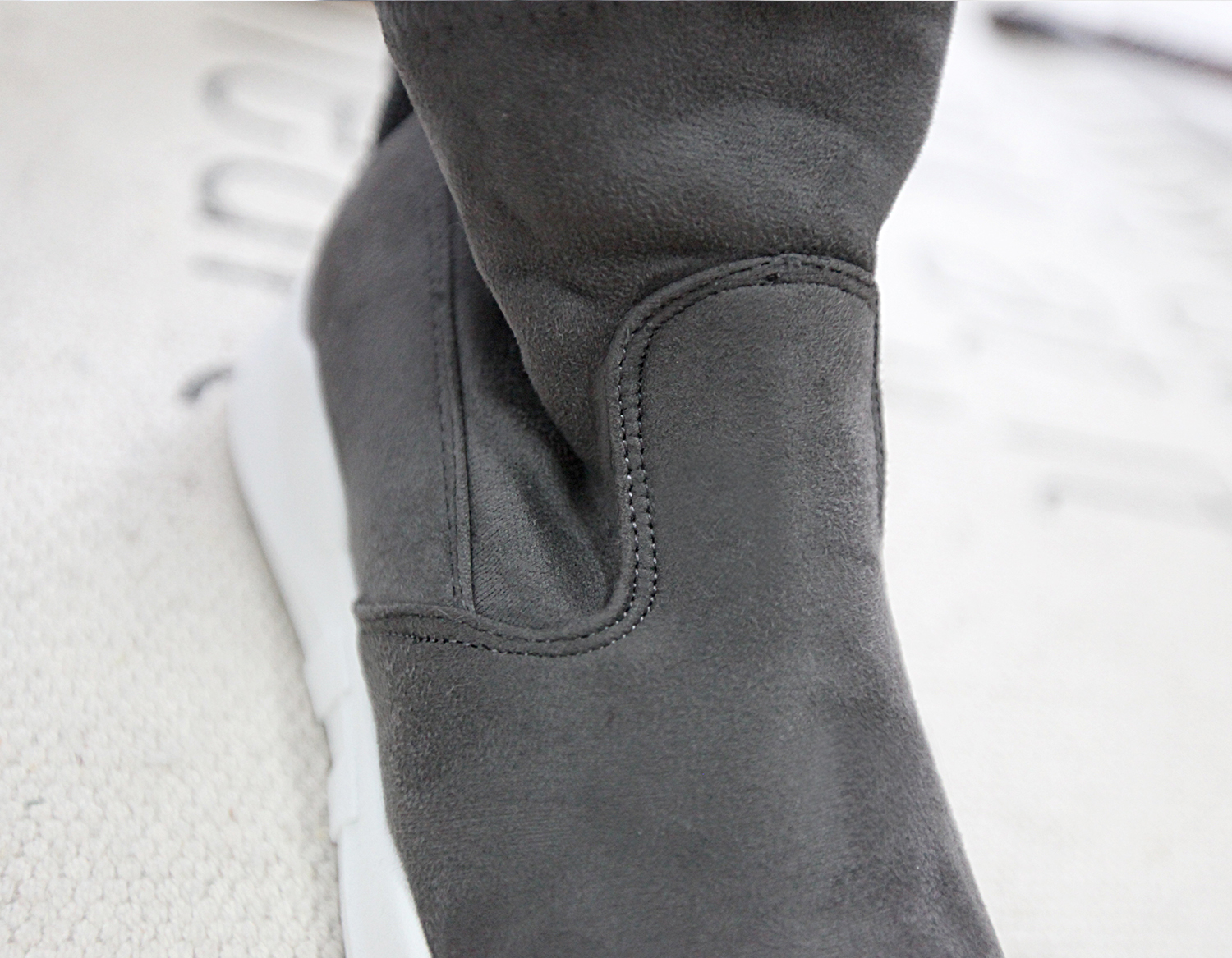 Nome-core style modern boots with suede brushed hi