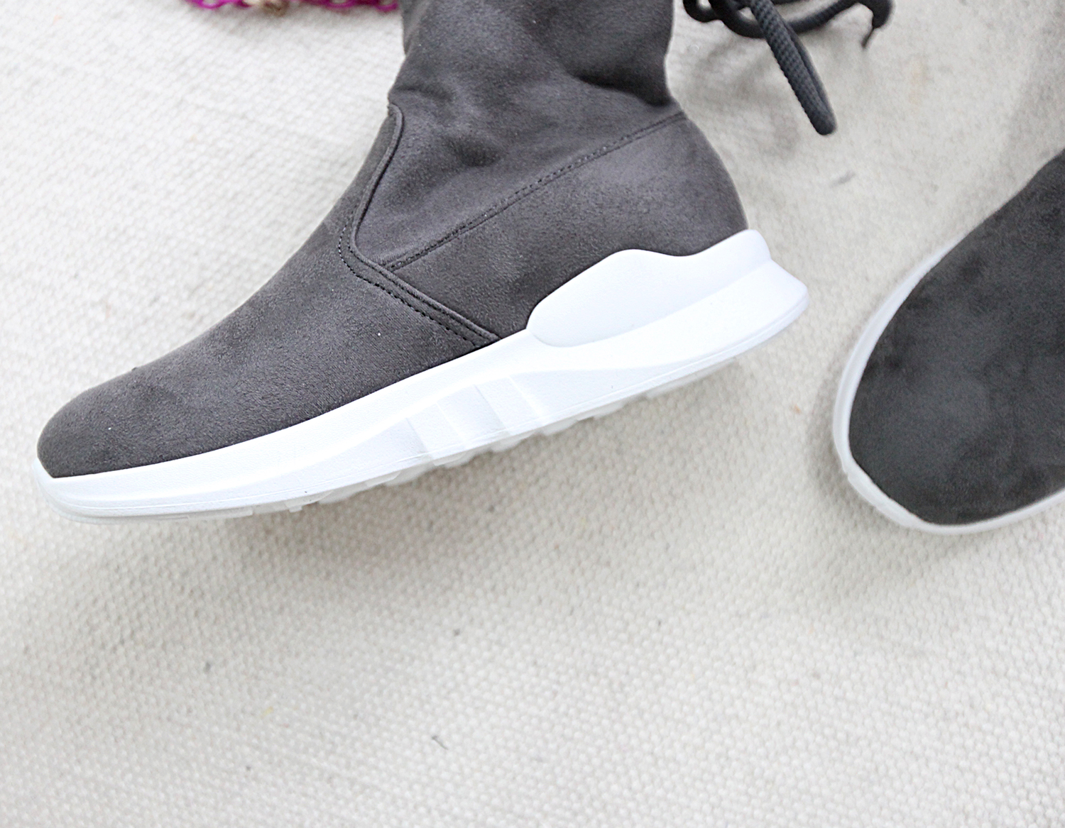 Nome-core style modern boots with suede brushed hi